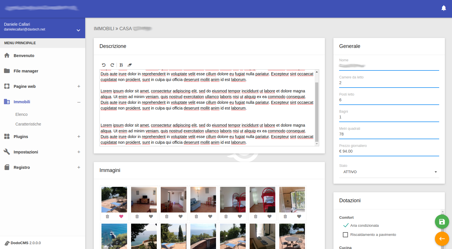 DodoCMS: Gestione immobili
